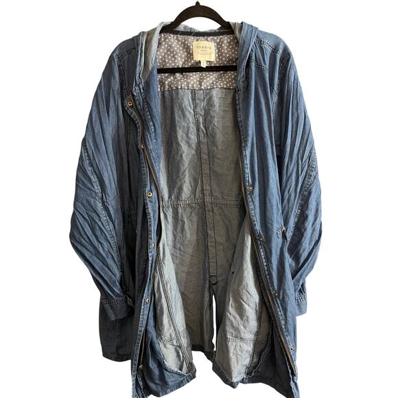 Torrid Women's Plus Size Blue Denim Anorak Jacket Size 4 4X - Picture 3 of 6